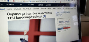 En artikel om coronaepidemin som är som en kopia av ett pressmeddelande på det estniska rundradiobolagets ERRs webbplats.