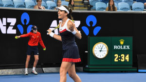 Johanna Konta förlorade den över två och en halv timme långa matchen. Johanna Konta.
