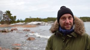 Kim Jaatinen väntar till våren för att nästa gång dyka ner till havsbotten för att jaga torsk. Kim Jaatinen i Kopparnäs, Ingå