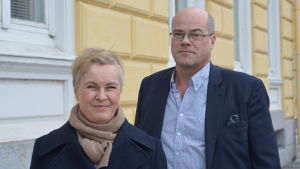Agneta Evers och Olof Exell ska marknadsföra Hanko Data Parks i världen. Agneta Evers och Olof Exell