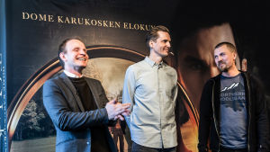 Glad trio. Dome Karukoski, Harri Ylönen, Antti Lahtinen. Dome Karukosken elokuva Tolkien.