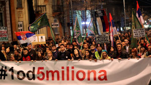 Opposotoinsaktivister i Serbien kräver fria medier och en fungerande demokrati.