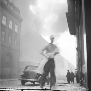 Ilmapommituksen tuhoja Helsingissä Fredrikinkadun ja Lönnrothinkadun kulmauksessa 30-11-39