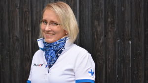 Johanna Lindblad gästade Yle Västnylands studio på måndag morgon. Ryttare Johanna Lindblad.