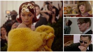 Rihanna, Anna Wintour, Andrew Bolton ja Wong Kar-wai. Kuvakaappauksia dokumenttielokuvasta Toukokuun ensimmäinen maanantai (2016).un