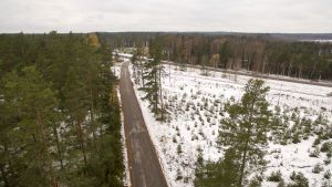 Området har inte särskilt stor trafik. Raaseporin onnettomuus tasoristeys ilmakuva 1