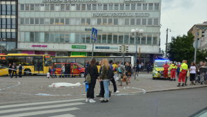 Salutorget i Åbo efter knivattacken i augusti 2017. Salutorget i Åbo efter knivattacken i augusti 2018.