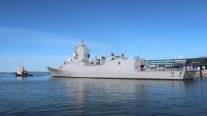 Norska fregatten Otto Sverdrup besökte Helsingfors i maj 2020 som en del av Natos flottstyrka SNMG1. Norska fregatten (HNoMS) Otto Sverdrup lägger till vid Ärtholmens kaj i Helsingfors, maj 2020.
