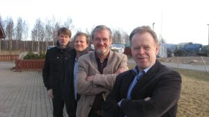 Idén om Ingåstrand kläcktes för flera år sedan. År 2014 var dåvarande kommundirektören Jarl Boström och planläggningschefen Sten Öhman med tillsammans med konsulten Ilkka Kilpimaa och primus motor, rallyproffset Marcus Grönholm. Bakom fr.v. Marcus Grönholm, Ilkka Kilpimaa, Sten Öhman och Jarl Boström skall det byggas i framtiden.