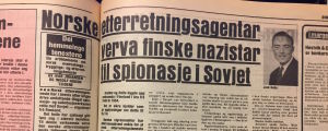 Operation Uppsala skapade rubriker i norsk press år 1977 Den norska tidningen Ny Tid skrev år 1977 om Magnus Bratten som var spion i Finland på 1950-talet.