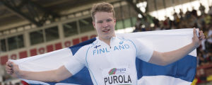 Samuel Purola åkte hem från U20-EM med dubbla medaljer förra sommaren. Samuel Purola, U20-EM i Grosseto 2017.