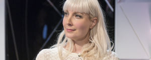 Laura Huhtasaari. Laura Huhtasaari under den stora valdebatten i TV1 25.1.2018.