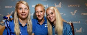 Tre av Finlands löpardamer: Sara Kuivisto, Camilla Richardsson och Alisa Vainio. Sara Kuivisto, Camilla Richardsson och Alisa Vainio.