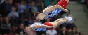Den vitryska OS-mästaren Uladzislau Hancharou tillsammans med Aleh Rabtsau i VM-2017 i Sofia. Den vitryska OS-mästaren Uladzislau Hancharou tillsammans med Aleh Rabtsau i VM-2017 i Sofia.