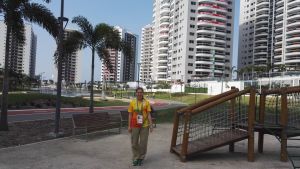 Sofia Forss på plats i Rio de Janeiro, redo att hugga i. Sofia Forss på OS i Rio de Janeiro.