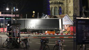Lastbilen som körde in i julmarknaden.