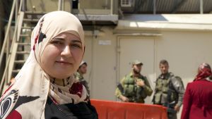 Klassläraren Samia Al-Jaberi Läraren Samia Al-Jaberi vid Cordobaskolan i Hebron