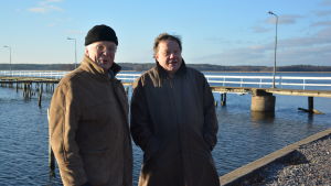 Bengt Lundström och Gustav Munsterhjelm. T.v. Bengt Lundström (bor i Södra viken i Ekenäs, med i arbetsgruppen för Södra viken) och och Gustav Munsterhjelm, miljöchef i Raseborg..