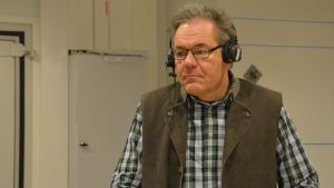 Eero Soinio är utvecklingsdirektör i Lojo Eero Soinio i Yle Västnylands studio.
