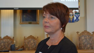 Carola Sundqvist. Tävlingsjuryns ordförande, fullmäktigeordförande Carola Sundqvist (SFP)