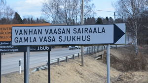 Gamla Vasa sjukhus är ett av två statliga mentalsjukhus i Finaland där kriminalpatienter i huvudsak vårdas. skylt