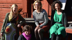 Sophia Jansson, konstnärlige ledaren Sabine Forsblom, Grands verksamhetsledare Annika Nummelin och producenten Paola Dadda Krafterna bakom litteraturseminarium 2014