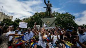 Oppositionen samlas till demonstration i Venezuela.