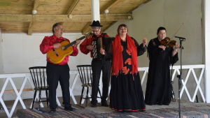 Kalle Palm (gitarr) och Jukka Kaurila (dragspel) är med i orkestern Romales, som ackompanjerar en scen i filmen med traditionell romsk musik, samt dansmusik. Ritva Palm som sjunger är känd från tv-pjäsen "Tumma ja hehkuva veri". Den romska orkestern Romales spelar under filminspelning i Fiskars.