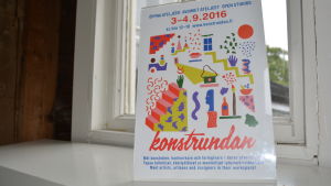 Svenska Kulturfonden och de andra svenskspråkiga fonderna och stiftelserna utgår i första hand från det svenska språket. Affisch för Konstrundan 2016
