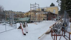 Så här såg bygget ut i början av november 2016. Nybygge vid Fridhem i Houtskär.