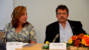 Christina Båssar och Rainer Bystedt. Vörås kommundirektör Christina Båssar och kommunstyrelsens ordförande Rainer Bystedt.