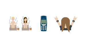 Finländska emojier som presenterades på hemsidan This is Finland. En bild av emojin.