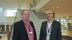 Max Gripenberg och Rabbe Ede. Rektor Max Gripenberg och direktör Rabbe Ede.