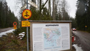 Kopparnäs friluftsområde i Ingå skulle ha hört till nationalparken. Skylt över Kopparnäs