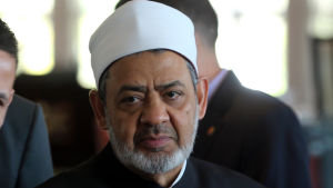Storimam Ahmed al-Tayeb vid öppningen av fredskonferensen på Al-Azhar på torsdagen 27.4.2017. Storimam Ahmed al-Tayeb vid öppningen av fredskonferensen på Al-Azhar på torsdagen 27.4.2017