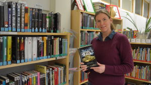 Katarina Grönqvist önskar mera utrymme för böckerna. Katarina Grönqvist bibliotekarie