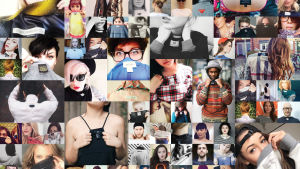 #whomademyclothes Fashion Revolutions promobild på människor som vänt ut och in på sina kläder.