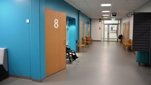 Korridor på lung- och neurologiska polikliniken. Korridor på lung- och neurologiska polikliniken vid Vasa centralsjukhus.
