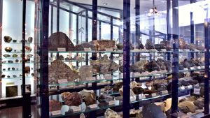 I Otnäs finns en utställning med allt från månbitar till fossiler och ädelstenar. Geologiska muséet.