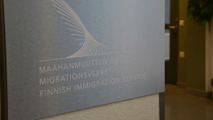 Migrationsverket i Reso har ett 50-tal anställda vid asylenheten. Skylten för mgirationsverket i Reso