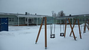 Här ska Minervaskolan jobba 2017-2018. Fler paviljonger är på väg till Sandstrandsvägen 6. Paviljongen där Minervaskolan ska jobba 2017-2018.