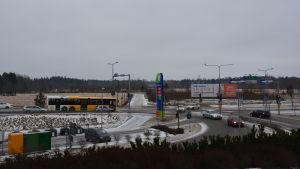Utsikt från köpcentret över området där stadsdelen ska ta form. Området där Skansen ska ta form.
