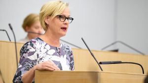 Bristerna måste tas på allvar, säger Eva Biaudet (SFP). Eva Biaudet i riksdagen