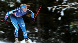 Andrea Julin enda FSS-are i elden på söndag. Andrea Julin i elden i skidspåren i Planica 2016.
