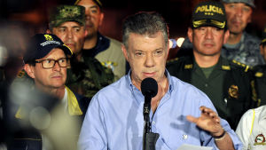 President Juan Manuel Santos talar i Mocoa 3.4.2017 President Juan Manuel Santos talar i Mocoa 3.4.2017