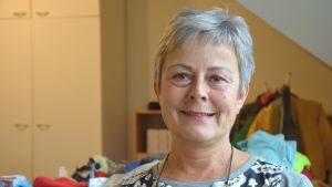 Gudrun Degerth, flyktinghandledare i Pargas. Flyktingshandledare Gudrun Degerth i Pargas.