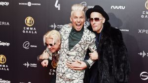 VilleGalle från JVG, Antti Tuisku och Jare från JVG på Emmagalan. Artisterna VilleGalle, Antti Tuisku och Jare på Emmagalan 2017.