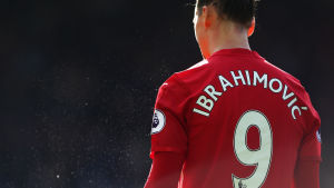 Zlatan har gjort succé i United. Zlatan Ibrahimovic ryggtavla.