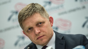 Robert Fico, premiärminister Slovakiens sittande premiärminister Robert Fico håller presskonferens efter att valresultatet blivit klart 6.3.2016