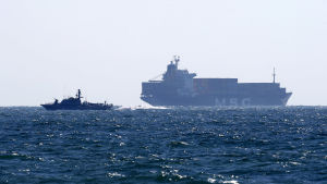 Den israeliska marinen patrullerar utanför Ashdod Den israeliska marinen patrullerar utanför Ashdod